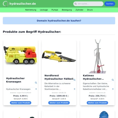 Screenshot hydraulischer.de