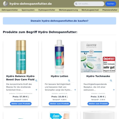 Screenshot hydro-dehnspannfutter.de