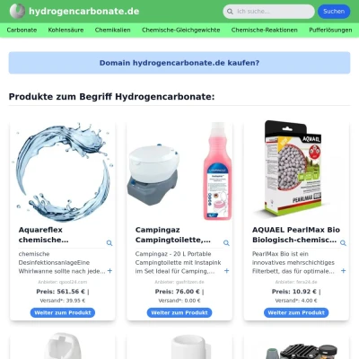 Screenshot hydrogencarbonate.de