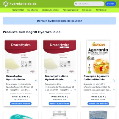 Screenshot hydrokolloide.de