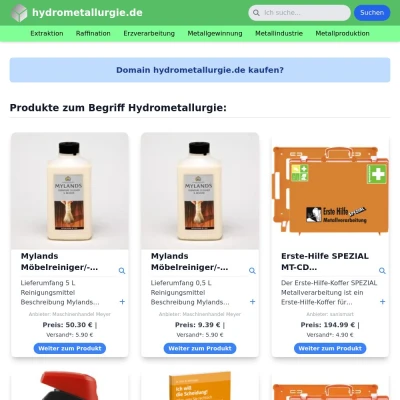 Screenshot hydrometallurgie.de