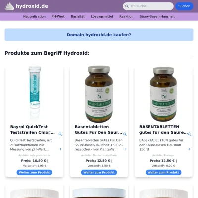 Screenshot hydroxid.de