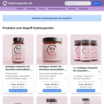 Screenshot hydroxyprolin.de