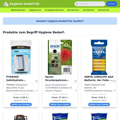 Screenshot hygiene-bedarf.de