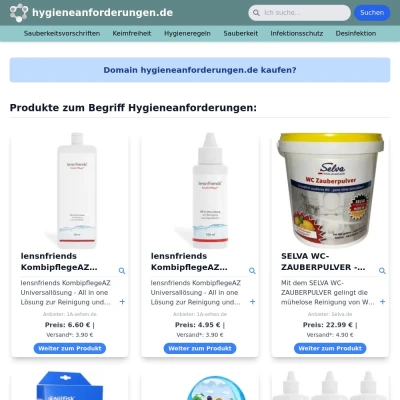 Screenshot hygieneanforderungen.de