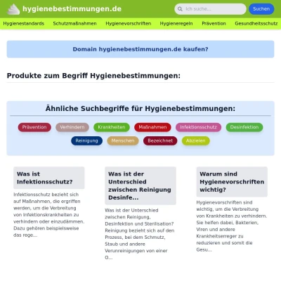 Screenshot hygienebestimmungen.de