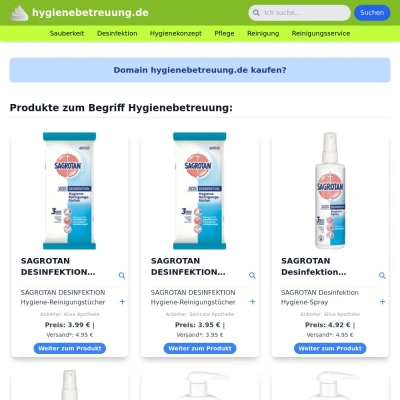 Screenshot hygienebetreuung.de