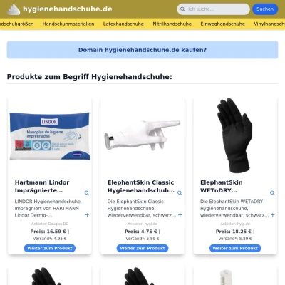 Screenshot hygienehandschuhe.de