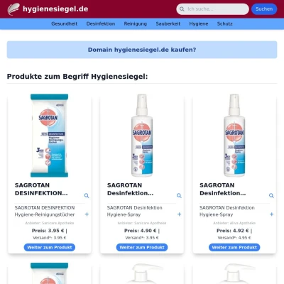 Screenshot hygienesiegel.de