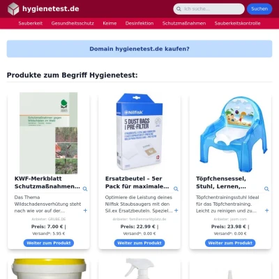 Screenshot hygienetest.de