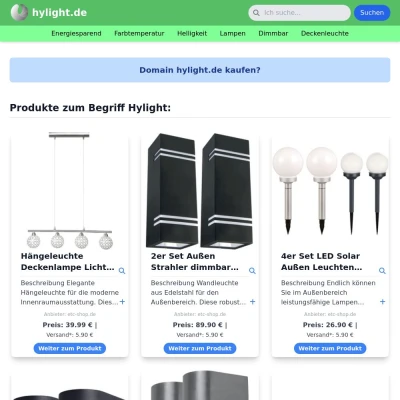 Screenshot hylight.de