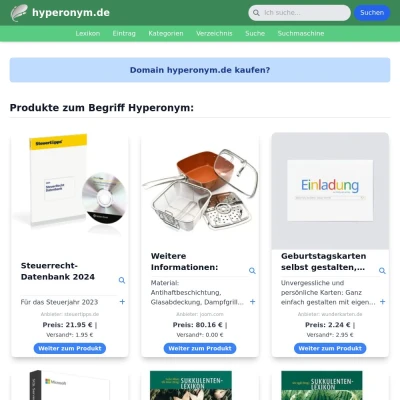 Screenshot hyperonym.de