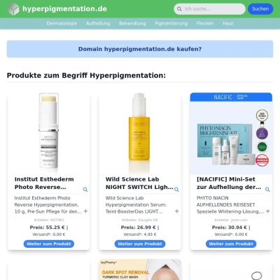 Screenshot hyperpigmentation.de