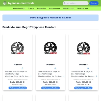 Screenshot hypnose-mentor.de