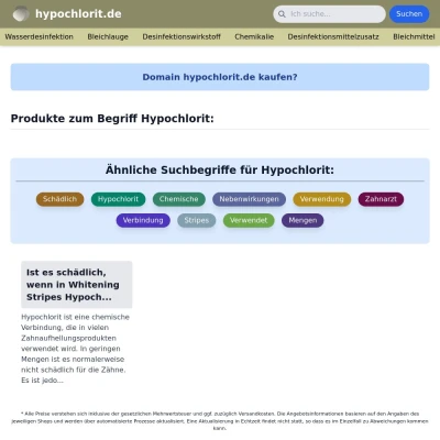 Screenshot hypochlorit.de