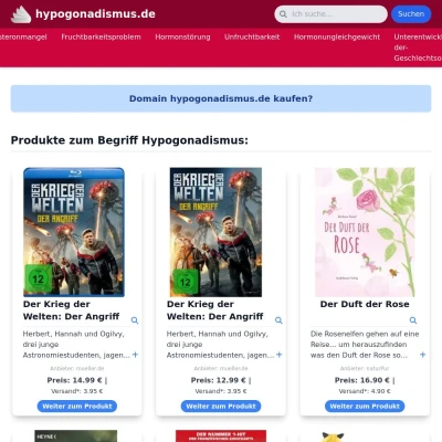 Screenshot hypogonadismus.de