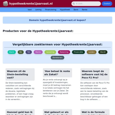 Screenshot hypotheekrente1jaarvast.nl