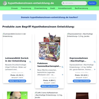 Screenshot hypothekenzinsen-entwicklung.de