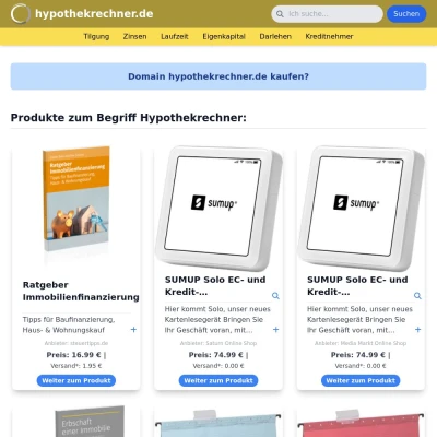 Screenshot hypothekrechner.de