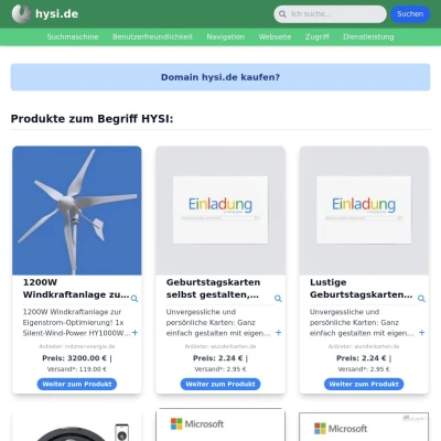 Screenshot hysi.de
