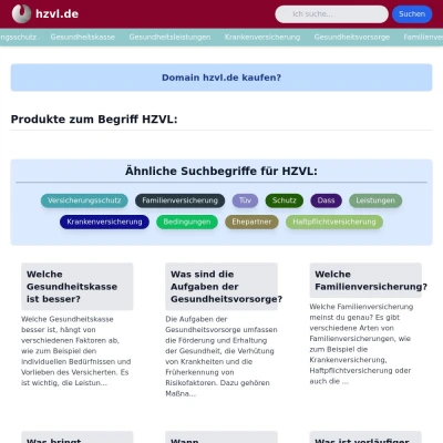 Screenshot hzvl.de