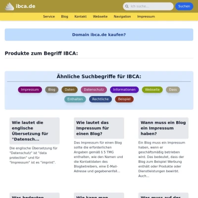 Screenshot ibca.de