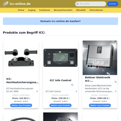 Screenshot icc-online.de