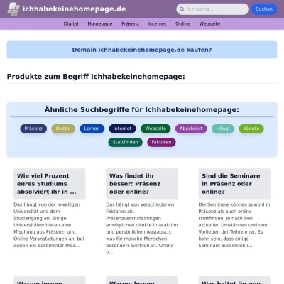 Screenshot ichhabekeinehomepage.de