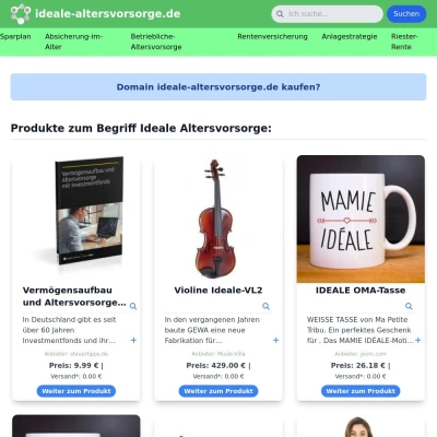 Screenshot ideale-altersvorsorge.de