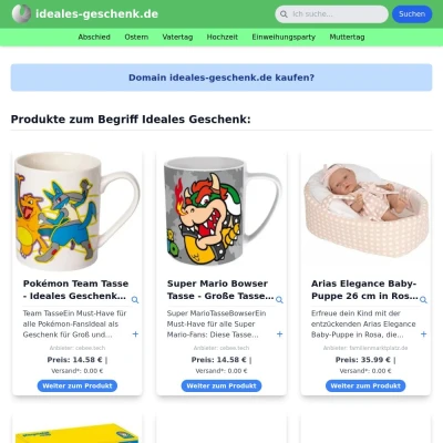 Screenshot ideales-geschenk.de