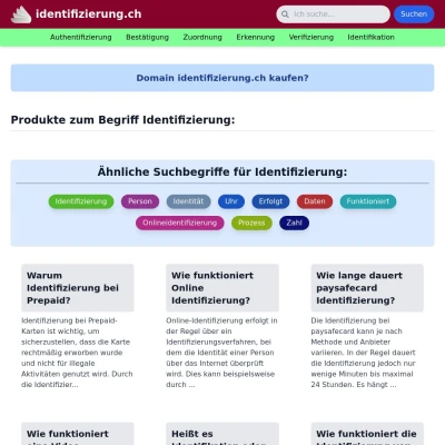 Screenshot identifizierung.ch