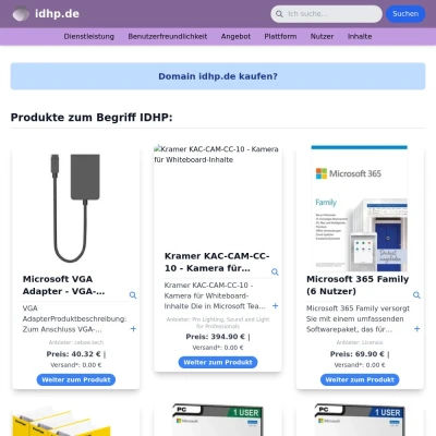 Screenshot idhp.de