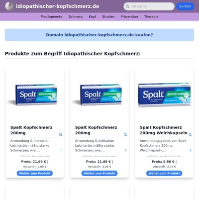 Screenshot idiopathischer-kopfschmerz.de