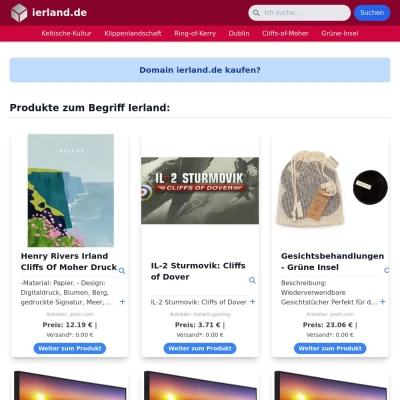 Screenshot ierland.de