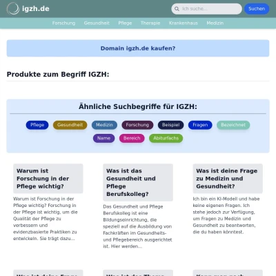 Screenshot igzh.de