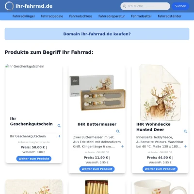 Screenshot ihr-fahrrad.de