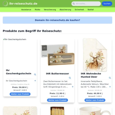 Screenshot ihr-reiseschutz.de