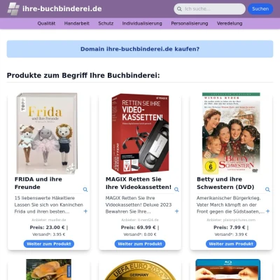 Screenshot ihre-buchbinderei.de