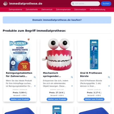 Screenshot immediatprothese.de