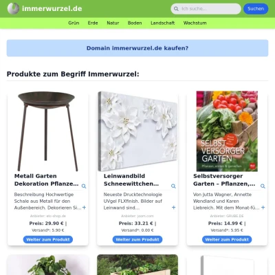 Screenshot immerwurzel.de