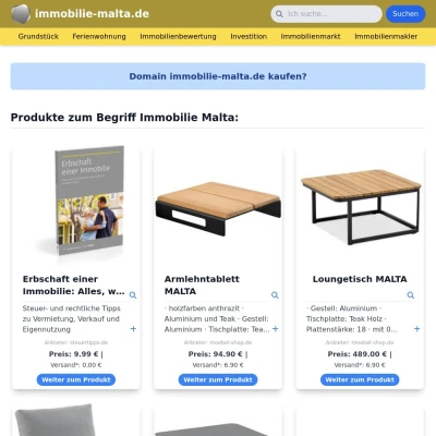 Screenshot immobilie-malta.de