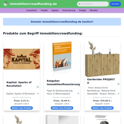 Screenshot immobiliencrowdfunding.de