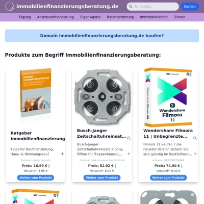 Screenshot immobilienfinanzierungsberatung.de