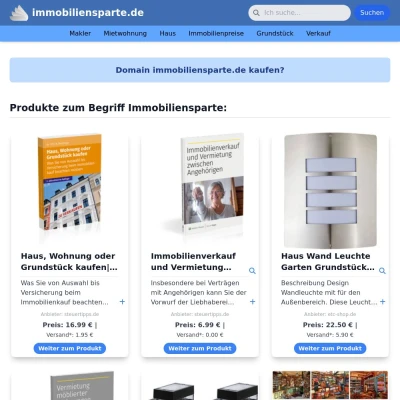 Screenshot immobiliensparte.de