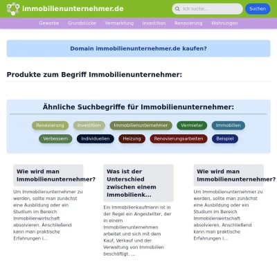 Screenshot immobilienunternehmer.de