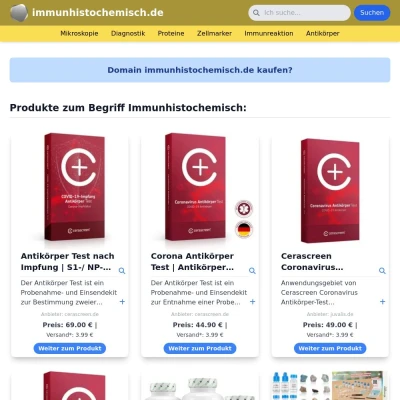 Screenshot immunhistochemisch.de