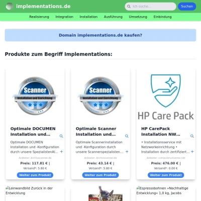 Screenshot implementations.de