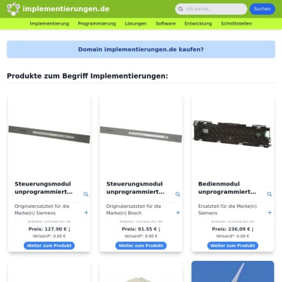 Screenshot implementierungen.de
