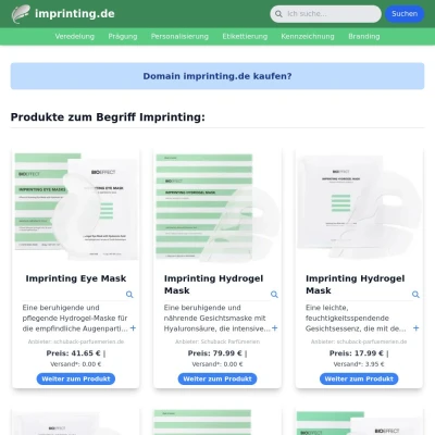 Screenshot imprinting.de
