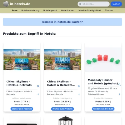 Screenshot in-hotels.de